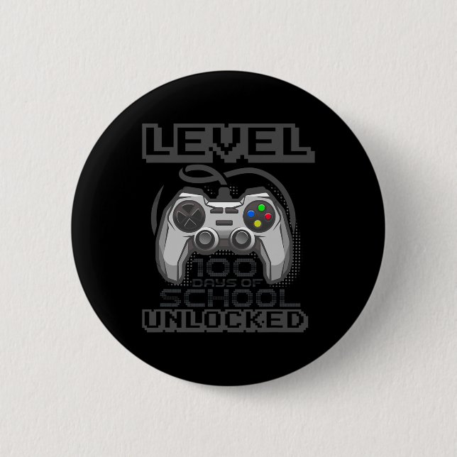 Level 100 Days of School Unlocks Jungs Mädchen Kin Button (Vorderseite)