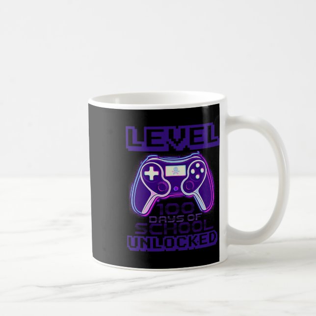 Level 100 Days of School Unlocks Jungs Mädchen Kin Kaffeetasse (Rechts)