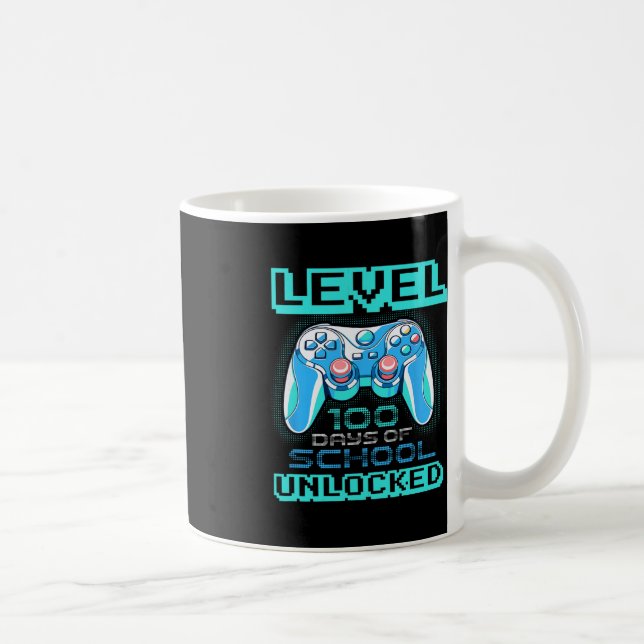 Level 100 Days of School Unlocks Jungs Mädchen Kin Kaffeetasse (Rechts)