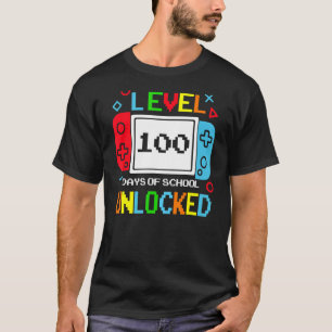 Level 100 Days of School Unlocks Videospiel T-Shirt