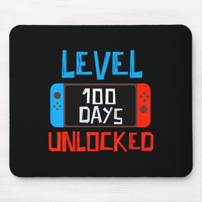 Level 100 Days School Unlock Gamer Boys Funny 10 Mousepad (Vorne)