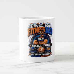 Level 100 Fitness Dad Shirt – Skill Tree Gym Papa  Jumbo-Tasse