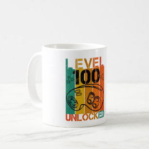 LEVEL 100 FREIGESCHALTET LUSTIGER GAMER 100. GEBUR KAFFEETASSE