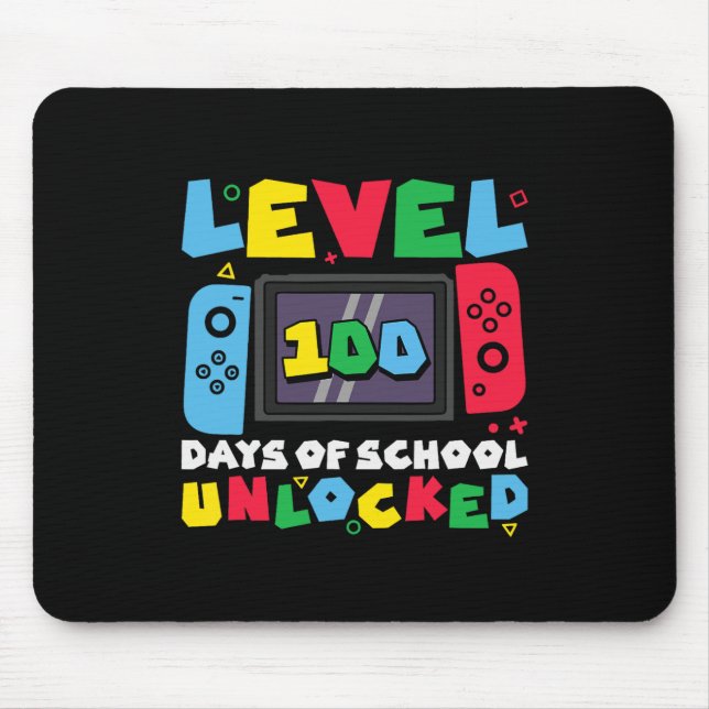 Level 100 Tage der Schule freigeschaltete Videospi Mousepad (Vorne)