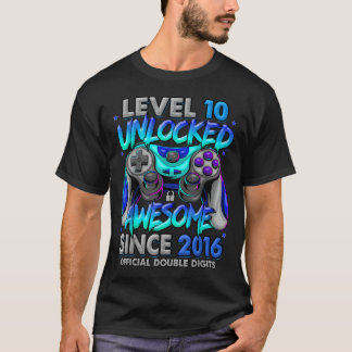 Level 10 Freigeschaltet Großartig Seit 2016 10. T-Shirt