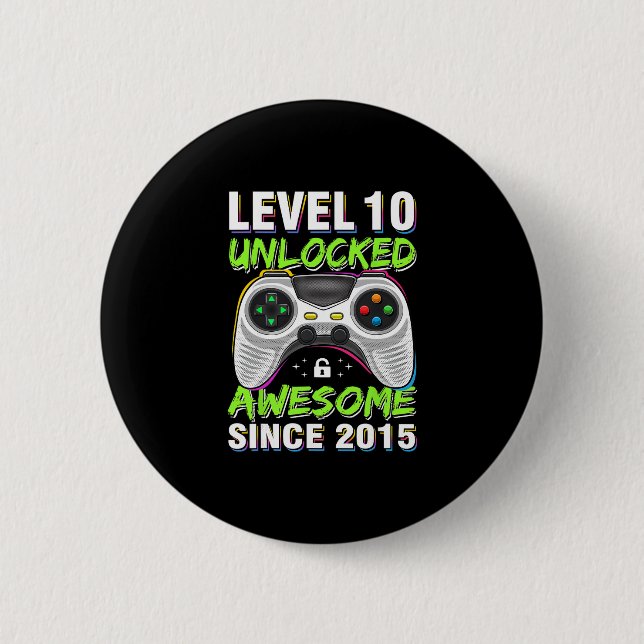 Level 10 freigeschaltet Großartig seit dem 10. Geb Button (Vorderseite)