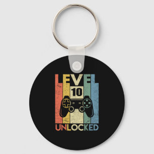 Level 10 freigeschaltet Lustiges Videospieler 10. Schlüsselanhänger