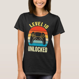 Level 10 freigeschaltet Videospieler 10. Geburts T-Shirt