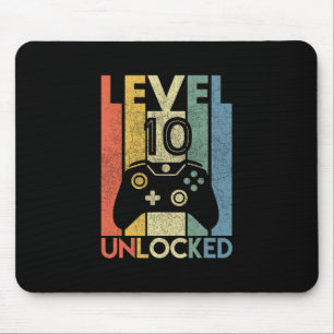 Level 10 freigeschaltetes Shirt Lustiger Videospie Mousepad