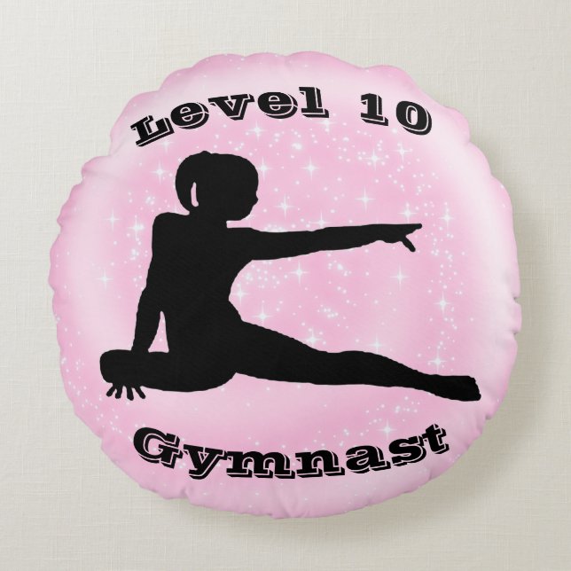 Level 10 Gymnast Rundes Kissen (Vorderseite)