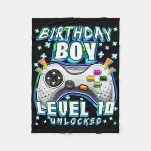 Level 10 Unlock Video Game 10. Geburtstag Gamer B Fleecedecke