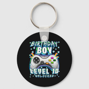 Level 10 Unlock Video Game 10. Geburtstag Gamer B Schlüsselanhänger