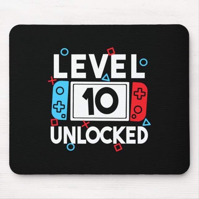 Level 10 Unlocks 10. Geburtstag Videospiel B Mousepad (Vorne)
