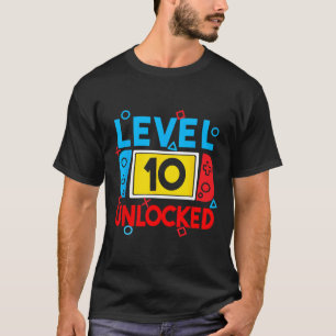 Level 10 Unlocks 10. Geburtstag Videospiel B T-Shirt