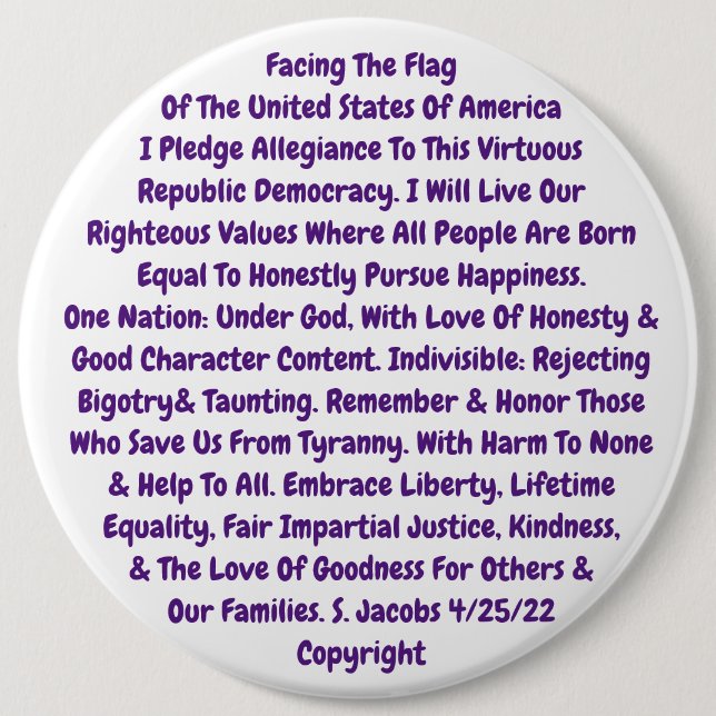 LEVEL 10th Grad Pledge of Allegiance Button (Vorderseite)