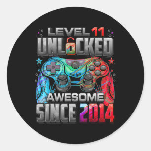 Level 11 freigeschaltet Awesome seit 2014 11. Gebu Runder Aufkleber