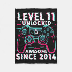 Level 11 freigeschaltet Videospiel 11. Geburtstag Fleecedecke