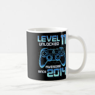 Level 11 freigeschaltet Videospielparty 11. Geburt Kaffeetasse