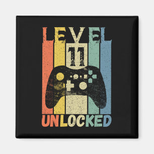 Level 11 Ungesperrte Gamer Shirt Boys für das Gebu Magnet