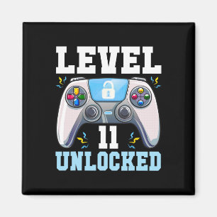 Level 11 Unlock Video Game 11. Geburtstag Gamer B Magnet
