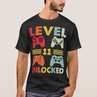 Level 11 Unlocked  Funny Video Gamer 11th Birthday T-Shirt