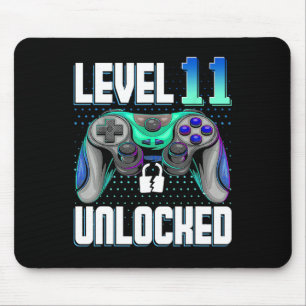 Level 11 Unlocked Video Game 11th Birthday Gamer G Mousepad
