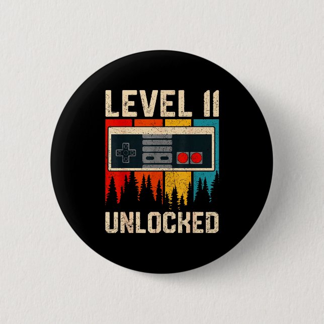Level 11 Unlocked Video Game Controller Birthday M Button (Vorderseite)