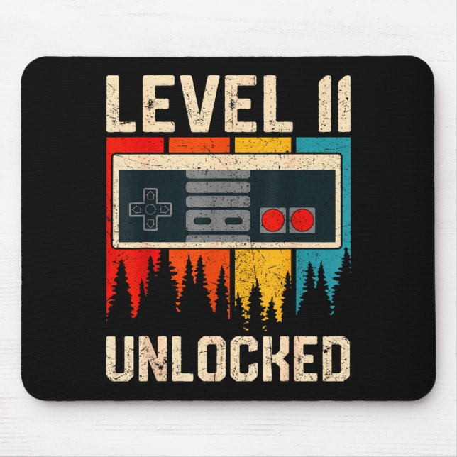 Level 11 Unlocked Video Game Controller Birthday M Mousepad (Vorne)