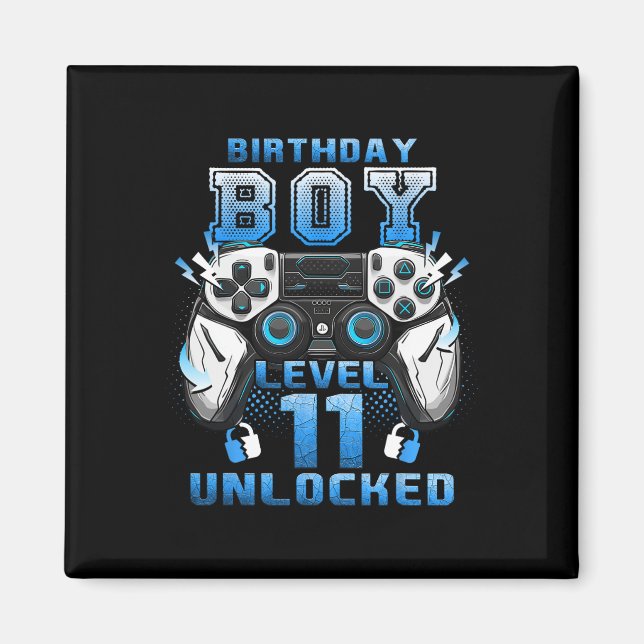 Level 11 Unlocked Video Gamer 11th Birthday Boys  Magnet (Vorne)