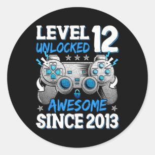 Level 12 freigeschaltet Großartig Seit 2014 Geburt Runder Aufkleber