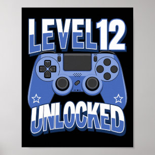 Level 12 freigeschaltet Lustiger Videospieler 12. Poster