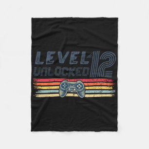 Level 12 freigeschaltet Videospiel 12. Geburtstag Fleecedecke