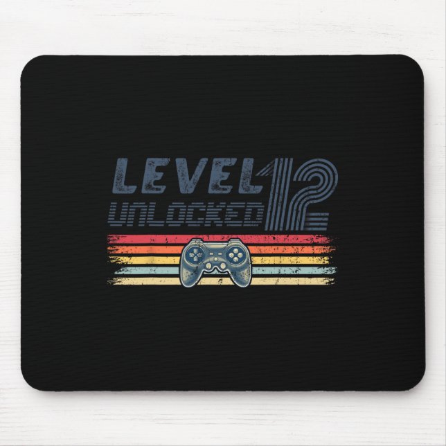 Level 12 freigeschaltet Videospiel 12. Geburtstag  Mousepad (Vorne)