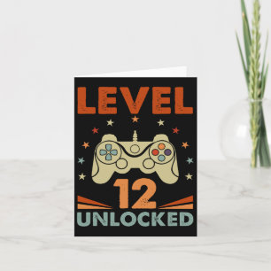 Level 12 Unlock Video Gamer 12. Geburtstag 12 Jahr Karte