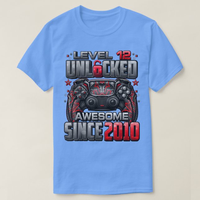 Level 12 Unlocked Awesome Since 2010 12th Birthday T-Shirt (Design vorne)