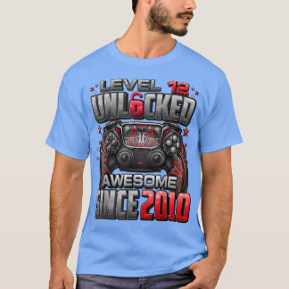 Level 12 Unlocked Awesome Since 2010 12th Birthday T-Shirt