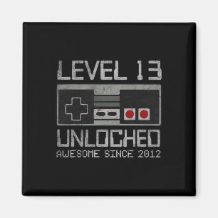 Level 13 freigeschaltet 13. Geburtstag 13-jähriges Magnet