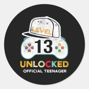 Level 13 Unverriegelter Offizieller Nager 13. Game Runder Aufkleber