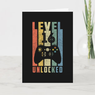 Level 16 freigeschaltet 16. Videospieler-Geburtsta Karte