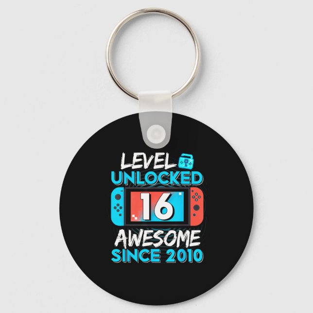 Level 16 Unlocked Awesome Since 2010 16th Birthday Schlüsselanhänger (Vorderseite)