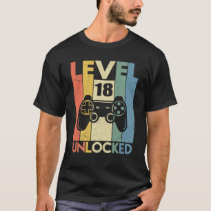 Level 18 freigeschaltet 18. Videospieler-Geburtsta T-Shirt