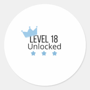 Level 18 Freigeschaltet Aufkleber für den 18. Gebu