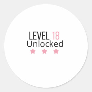 Level 18 Freigeschaltet Aufkleber für den 18. Gebu