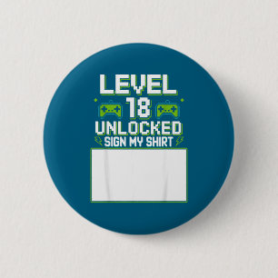 Level 18 freigeschaltet Schild mein 18. Geburtstag Button