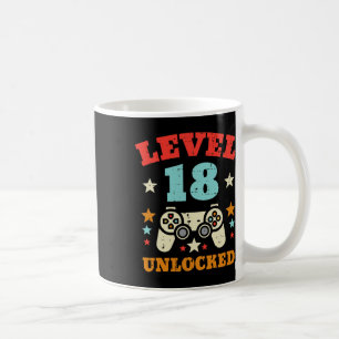 Level 18 freigeschaltet Video Gamer Jungen Männer Kaffeetasse
