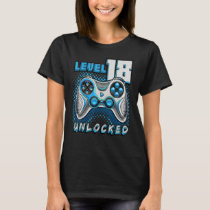 Level 18 Unlock Video Game 18. Geburtstag Gamer B T-Shirt