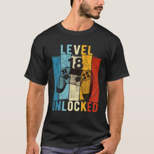 Level 18 Unlock Video Gamer 18 Jahre alt 18. T-Shirt