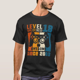 Level 18 Unlock Video Gamer 18 Jahre alt Birthda T-Shirt