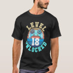 Level 18 Unlocked 18th Video Gamer Birthday Boy Me T-Shirt<br><div class="desc">Level 18 Unlocked 18th Video Gamer Birthday Boy Men Son Teen.</div>