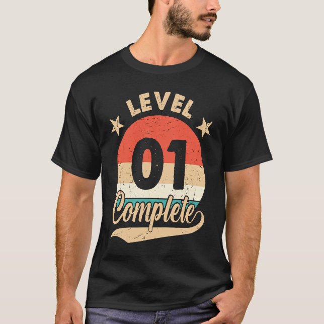 Level 1 Complete  1st Wedding Anniversary for Him  T-Shirt (Vorderseite)